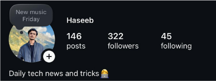 Before — 322 → 1,696 followers